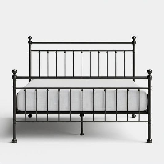Czarne metalowe łóżko dwuosobowe 160 x 200 cm